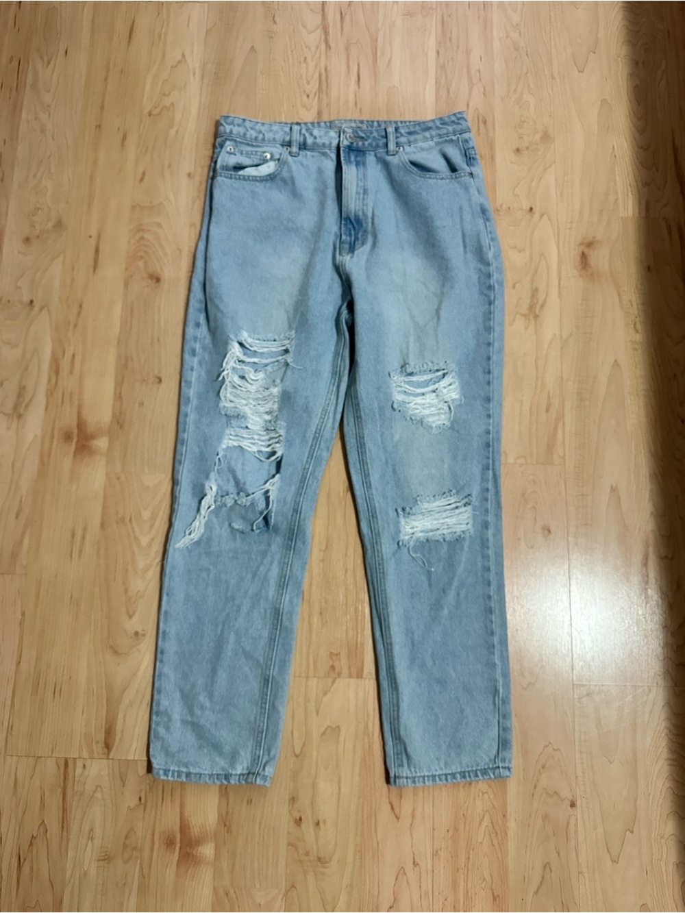 Lucky Brand Light Blue Distressed Mom Jeans